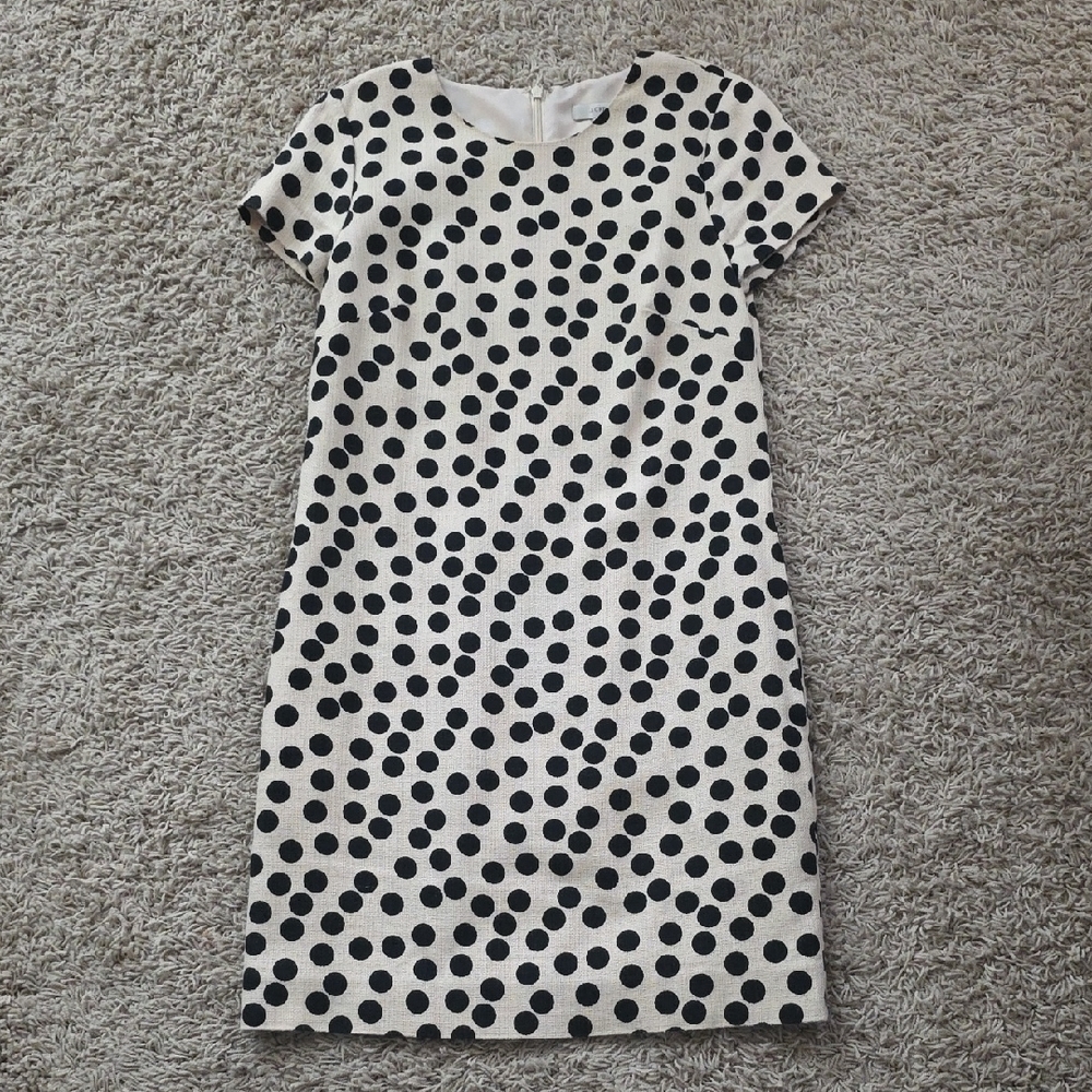 J. Crew Black and White Polka Dot Mini Dress